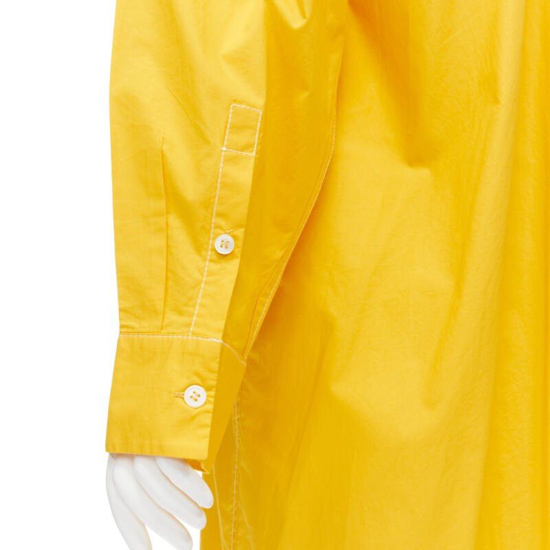 Marni MARNI egg yolk yellow cotton spread collar knee length shirt dress IT36 XS Size XS / US 0-2 / IT 36-38 - 9 Thumbnail