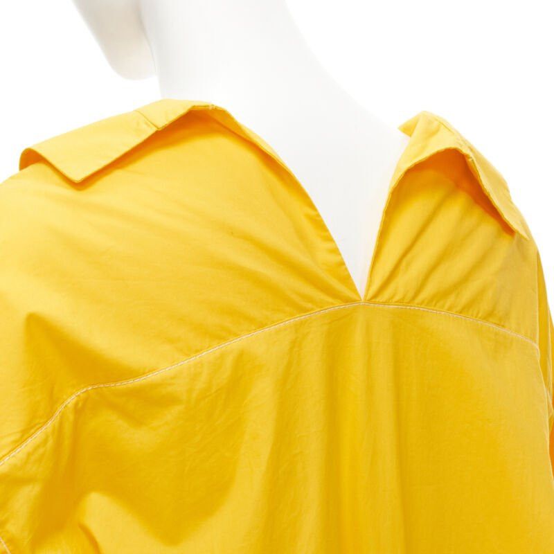 Marni MARNI egg yolk yellow cotton spread collar knee length shirt dress IT36 XS Size XS / US 0-2 / IT 36-38 - 2 Thumbnail