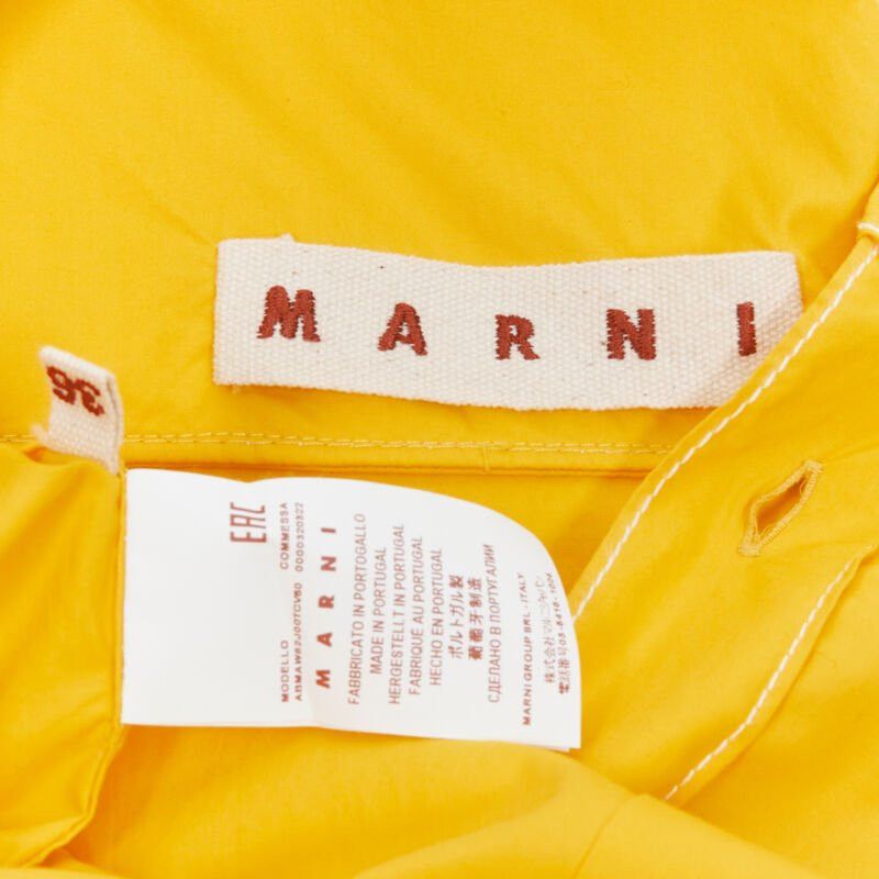 Marni MARNI egg yolk yellow cotton spread collar knee length shirt dress IT36 XS Size XS / US 0-2 / IT 36-38 - 11 Thumbnail