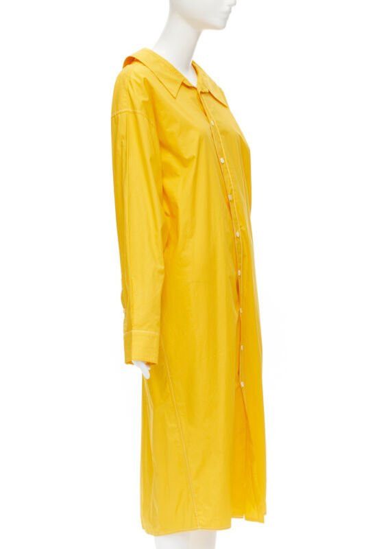 Marni MARNI egg yolk yellow cotton spread collar knee length shirt dress IT36 XS Size XS / US 0-2 / IT 36-38 - 3 Thumbnail