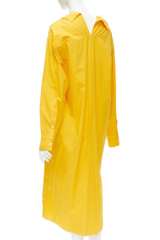 Marni MARNI egg yolk yellow cotton spread collar knee length shirt dress IT36 XS Size XS / US 0-2 / IT 36-38 - 6 Thumbnail