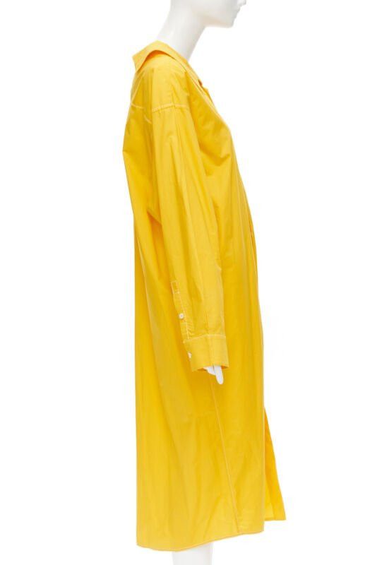 Marni MARNI egg yolk yellow cotton spread collar knee length shirt dress IT36 XS Size XS / US 0-2 / IT 36-38 - 4 Thumbnail