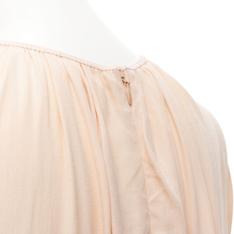 Marni MARNI 2019 peach pleated collar round sleeve short sleeve midi dress IT36 XS Size XS / US 0-2 / IT 36-38 - 7 Thumbnail
