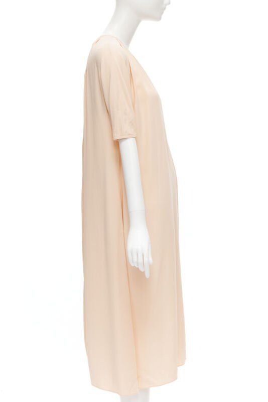 Marni MARNI 2019 peach pleated collar round sleeve short sleeve midi dress IT36 XS Size XS / US 0-2 / IT 36-38 - 4 Thumbnail