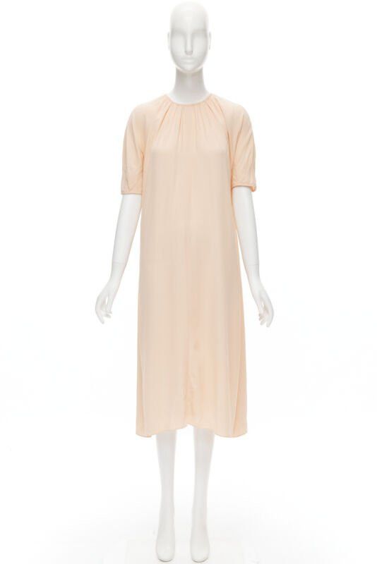 Marni MARNI 2019 peach pleated collar round sleeve short sleeve midi dress IT36 XS Size XS / US 0-2 / IT 36-38 - 12 Thumbnail