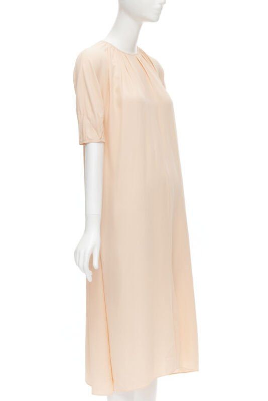 Marni MARNI 2019 peach pleated collar round sleeve short sleeve midi dress IT36 XS Size XS / US 0-2 / IT 36-38 - 3 Thumbnail