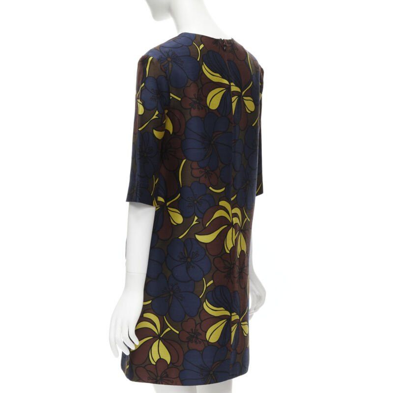 Marni MARNI floral print wool silk crepe patch pocket boxy A-line dress IT38 XS Size XS / US 0-2 / IT 36-38 - 6 Thumbnail