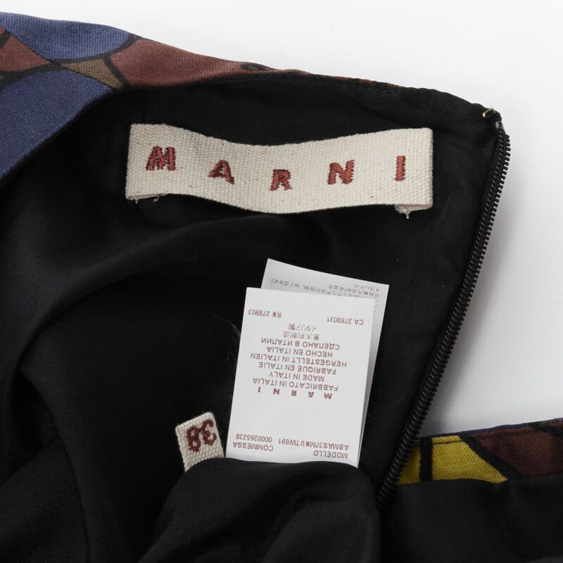 Marni MARNI floral print wool silk crepe patch pocket boxy A-line dress IT38 XS Size XS / US 0-2 / IT 36-38 - 11 Thumbnail