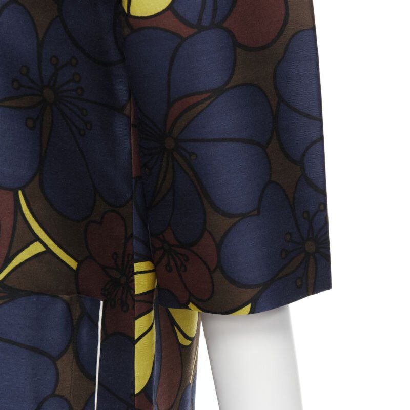 Marni MARNI floral print wool silk crepe patch pocket boxy A-line dress IT38 XS Size XS / US 0-2 / IT 36-38 - 9 Thumbnail