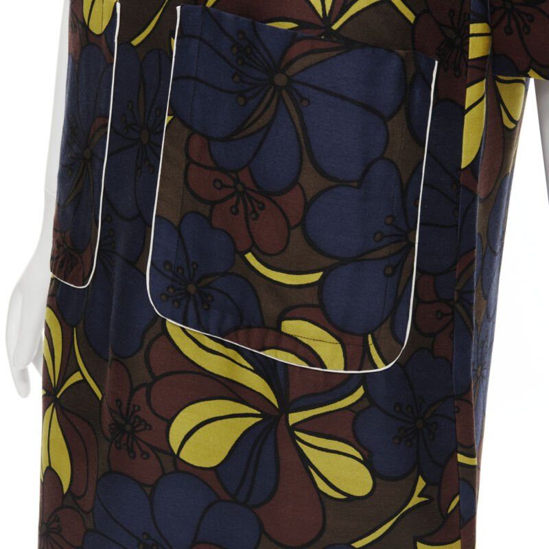 Marni MARNI floral print wool silk crepe patch pocket boxy A-line dress IT38 XS Size XS / US 0-2 / IT 36-38 - 2 Thumbnail