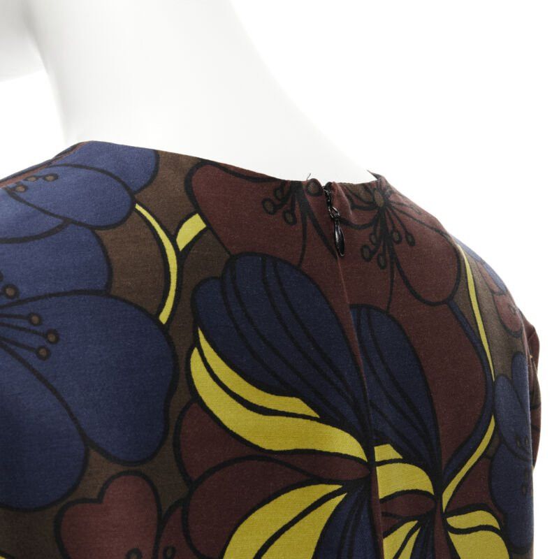 Marni MARNI floral print wool silk crepe patch pocket boxy A-line dress IT38 XS Size XS / US 0-2 / IT 36-38 - 8 Thumbnail
