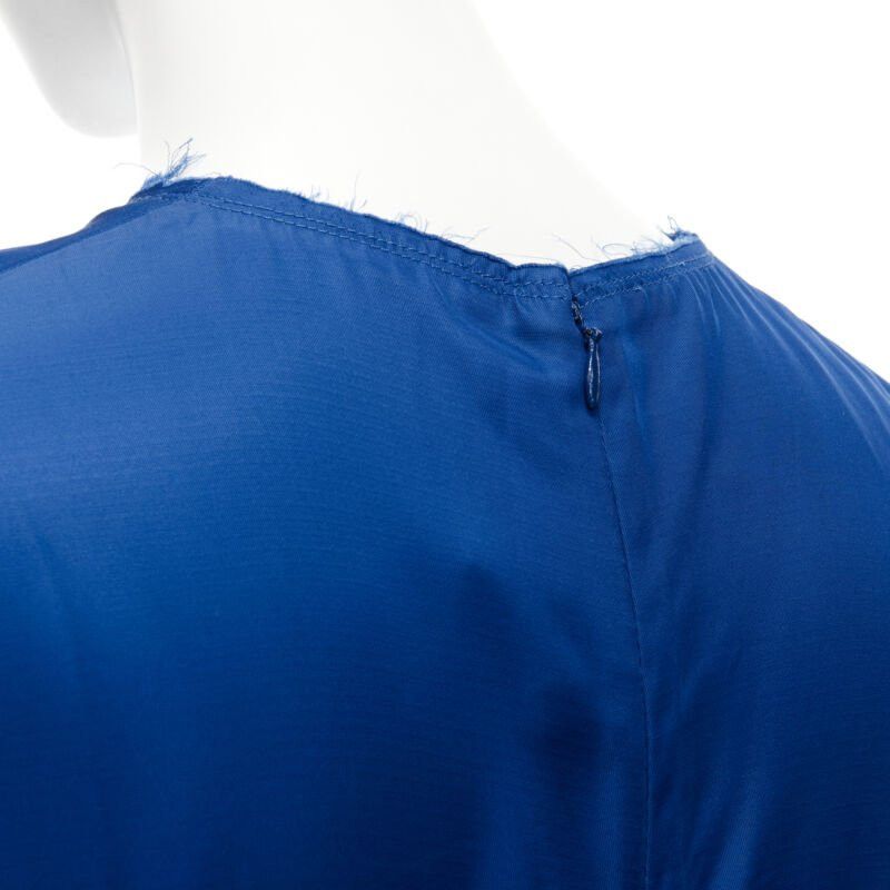 Marni MARNI cobalt blue viscose raw frayed edge step hem folded back dress IT38 XS Size XS / US 0-2 / IT 36-38 - 10 Thumbnail
