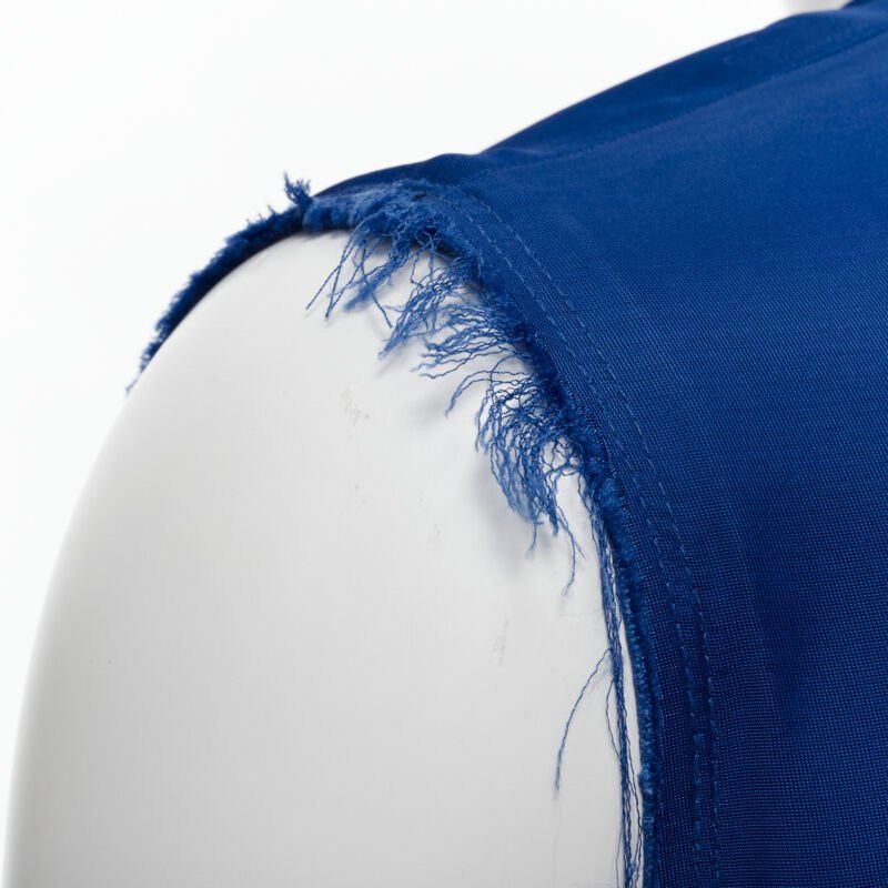 Marni MARNI cobalt blue viscose raw frayed edge step hem folded back dress IT38 XS Size XS / US 0-2 / IT 36-38 - 7 Thumbnail