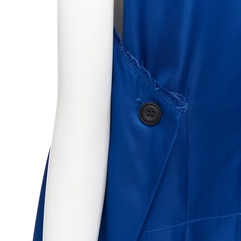 Marni MARNI cobalt blue viscose raw frayed edge step hem folded back dress IT38 XS Size XS / US 0-2 / IT 36-38 - 8 Thumbnail