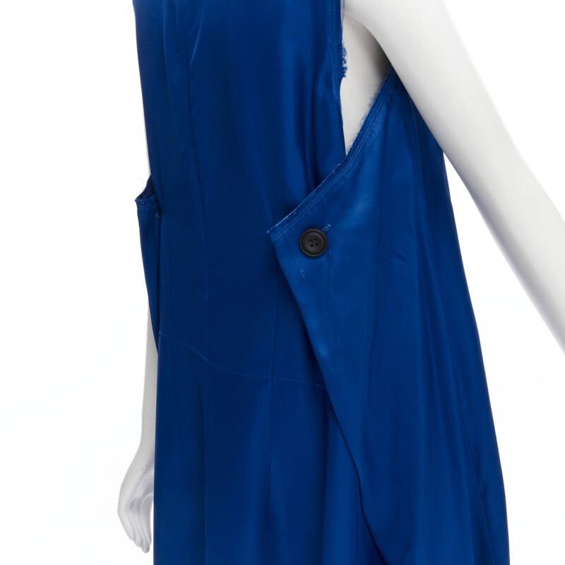 Marni MARNI cobalt blue viscose raw frayed edge step hem folded back dress IT38 XS Size XS / US 0-2 / IT 36-38 - 2 Thumbnail