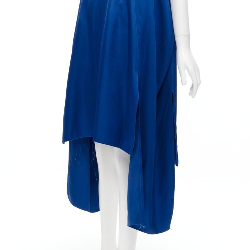 Marni MARNI cobalt blue viscose raw frayed edge step hem folded back dress IT38 XS Size XS / US 0-2 / IT 36-38 - 9 Thumbnail