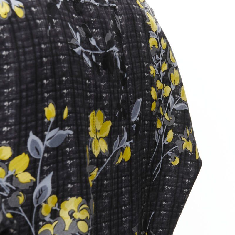 Marni MARNI grey geometric yellow floral print cowl neck 100% silk dress IT38 XS Size XS / US 0-2 / IT 36-38 - 7 Thumbnail