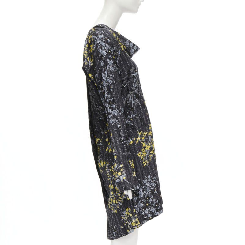 Marni MARNI grey geometric yellow floral print cowl neck 100% silk dress IT38 XS Size XS / US 0-2 / IT 36-38 - 3 Thumbnail
