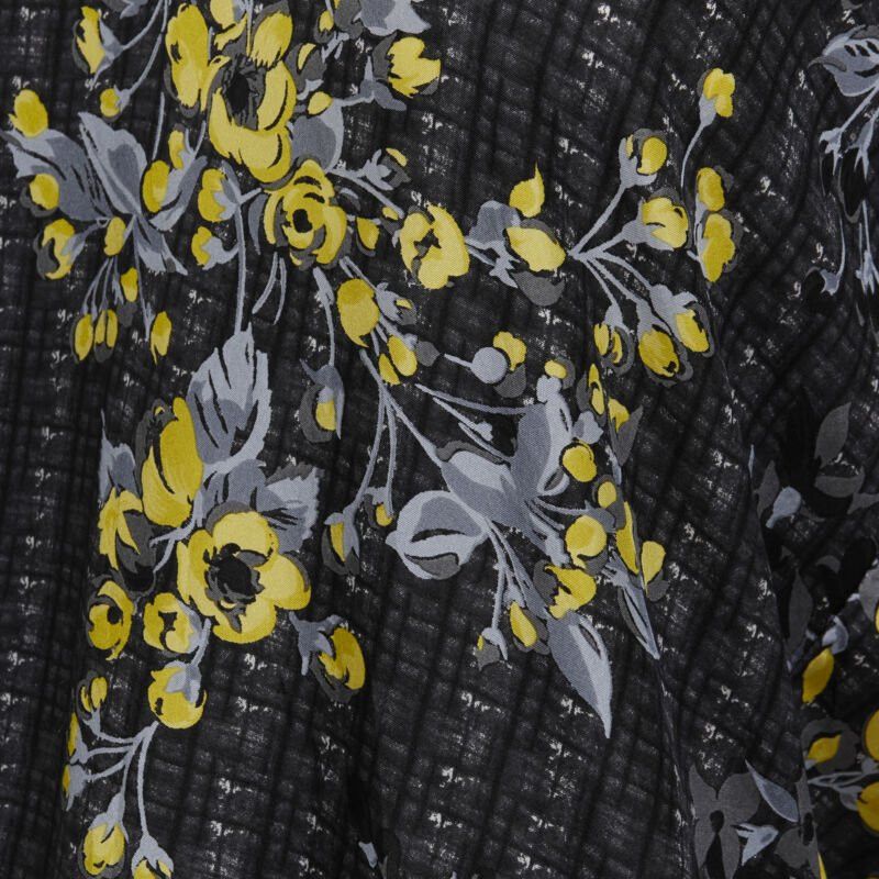 Marni MARNI grey geometric yellow floral print cowl neck 100% silk dress IT38 XS Size XS / US 0-2 / IT 36-38 - 10 Thumbnail