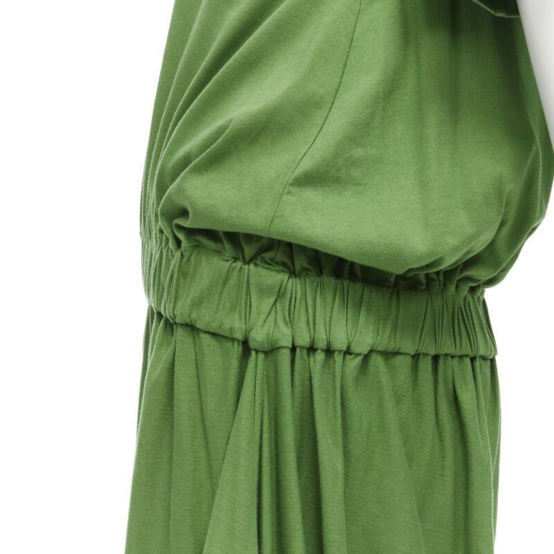 Marni MARNI green cotton waist grosgrain bow drawstring hem t-shirt dress IT38 XS Size XS / US 0-2 / IT 36-38 - 2 Thumbnail