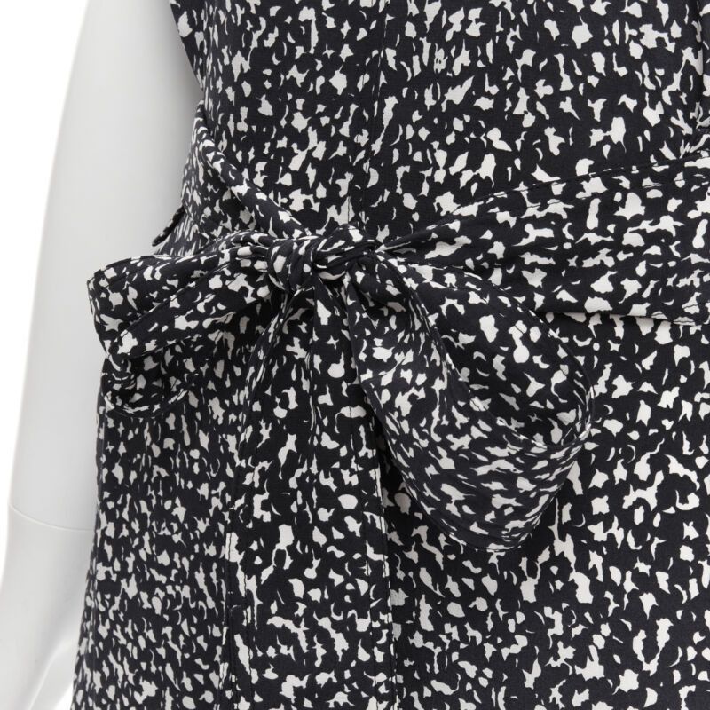 Marni MARNI 100% silk black white abstract button belted sheath dress IT38 XS Size XS / US 0-2 / IT 36-38 - 8 Thumbnail