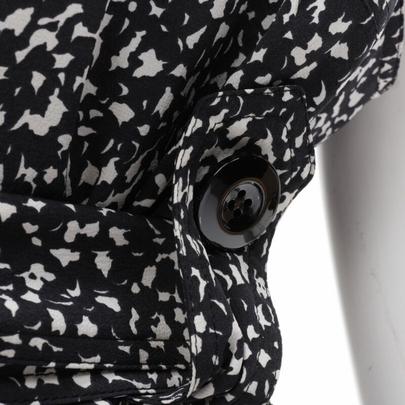 Marni MARNI 100% silk black white abstract button belted sheath dress IT38 XS Size XS / US 0-2 / IT 36-38 - 2 Thumbnail