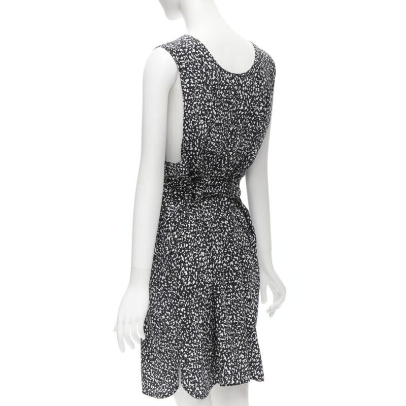 Marni MARNI 100% silk black white abstract button belted sheath dress IT38 XS Size XS / US 0-2 / IT 36-38 - 7 Thumbnail