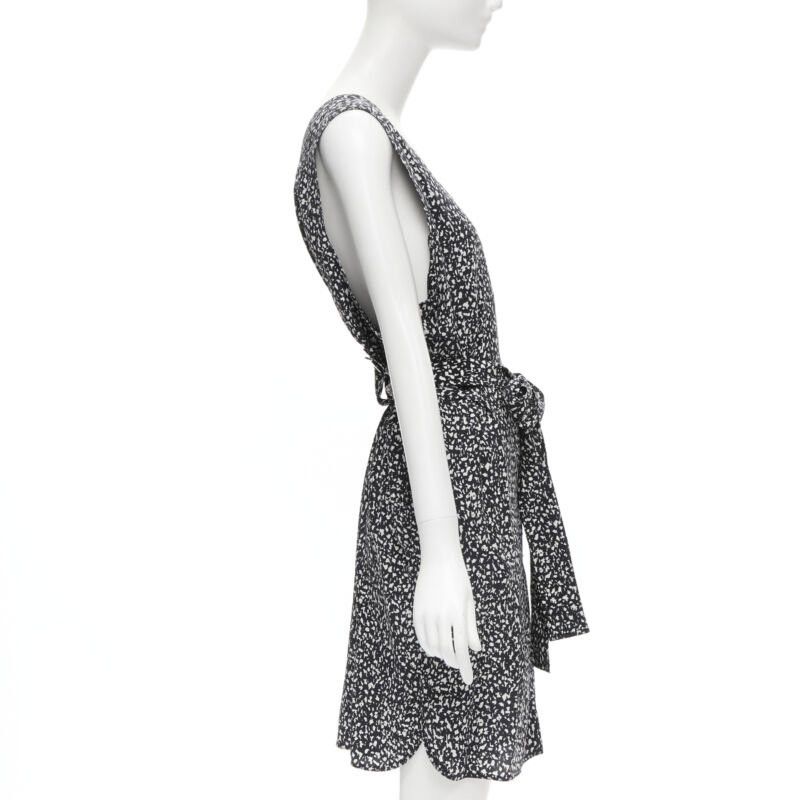 Marni MARNI 100% silk black white abstract button belted sheath dress IT38 XS Size XS / US 0-2 / IT 36-38 - 5 Thumbnail