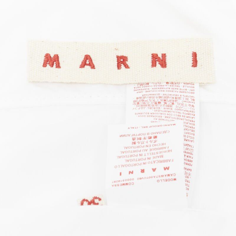 Marni MARNI white cotton blue stitching deconstructed collar oversized shirt IT36 XS Size XS / US 0-2 / IT 36-38 - 11 Thumbnail