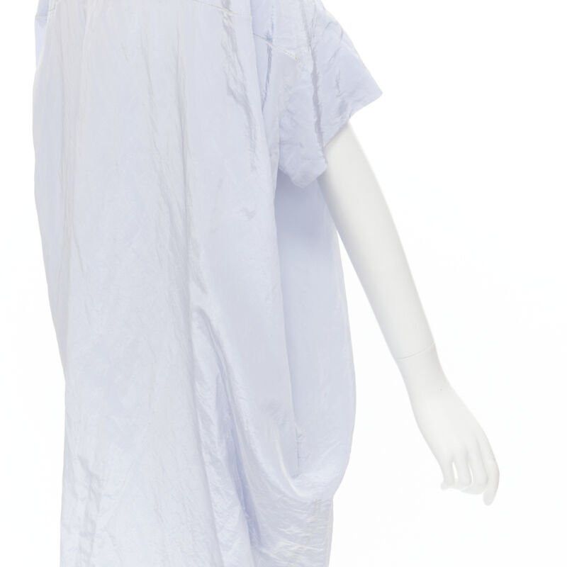 Marni MARNI light blue yellow overstitching crinkled viscose round boxy dress IT38 XS Size XS / US 0-2 / IT 36-38 - 8 Thumbnail