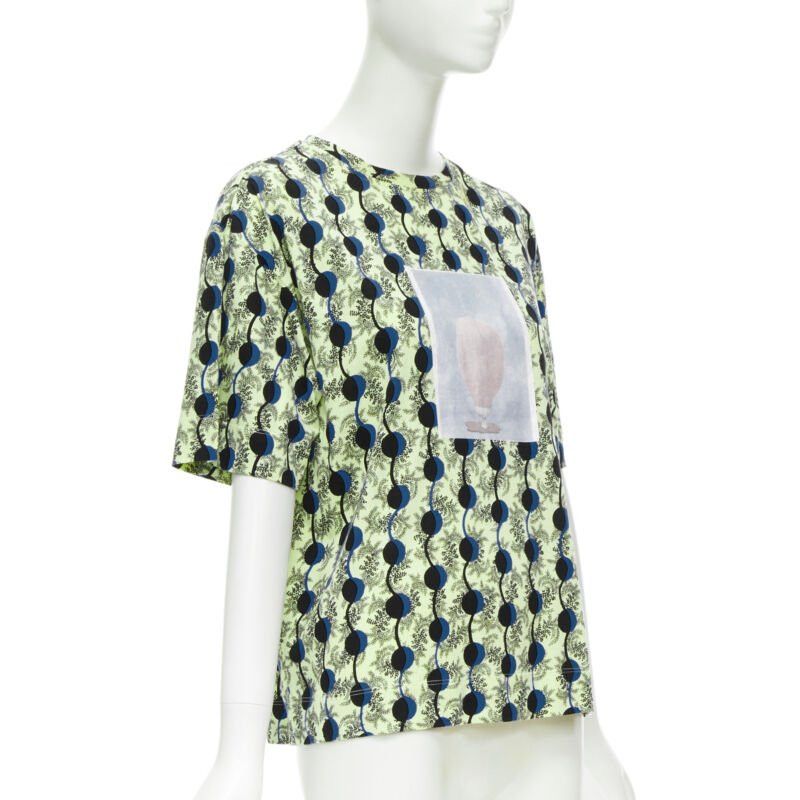 Marni MARNI green paisley blue geometric photo print short sleeve boxy tshirt IT36 XS Size XS / US 0-2 / IT 36-38 - 3 Thumbnail