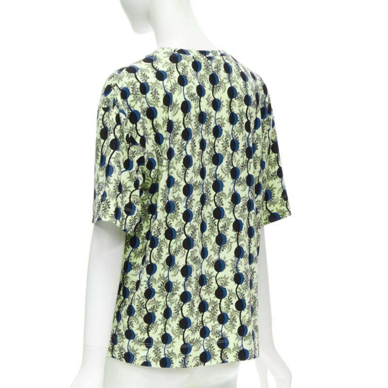 Marni MARNI green paisley blue geometric photo print short sleeve boxy tshirt IT36 XS Size XS / US 0-2 / IT 36-38 - 6 Thumbnail