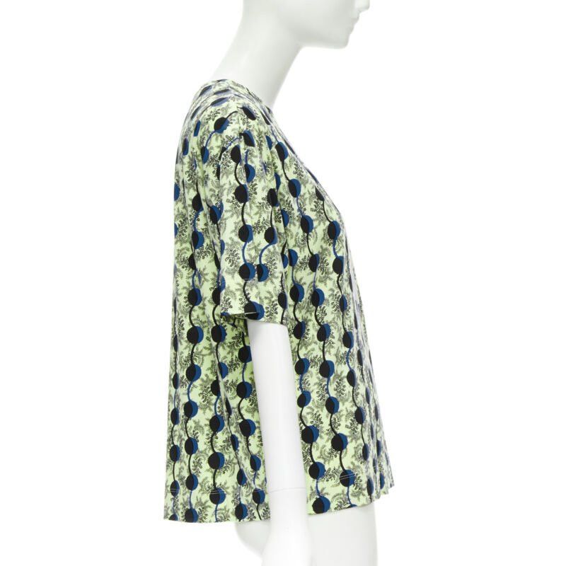Marni MARNI green paisley blue geometric photo print short sleeve boxy tshirt IT36 XS Size XS / US 0-2 / IT 36-38 - 4 Thumbnail