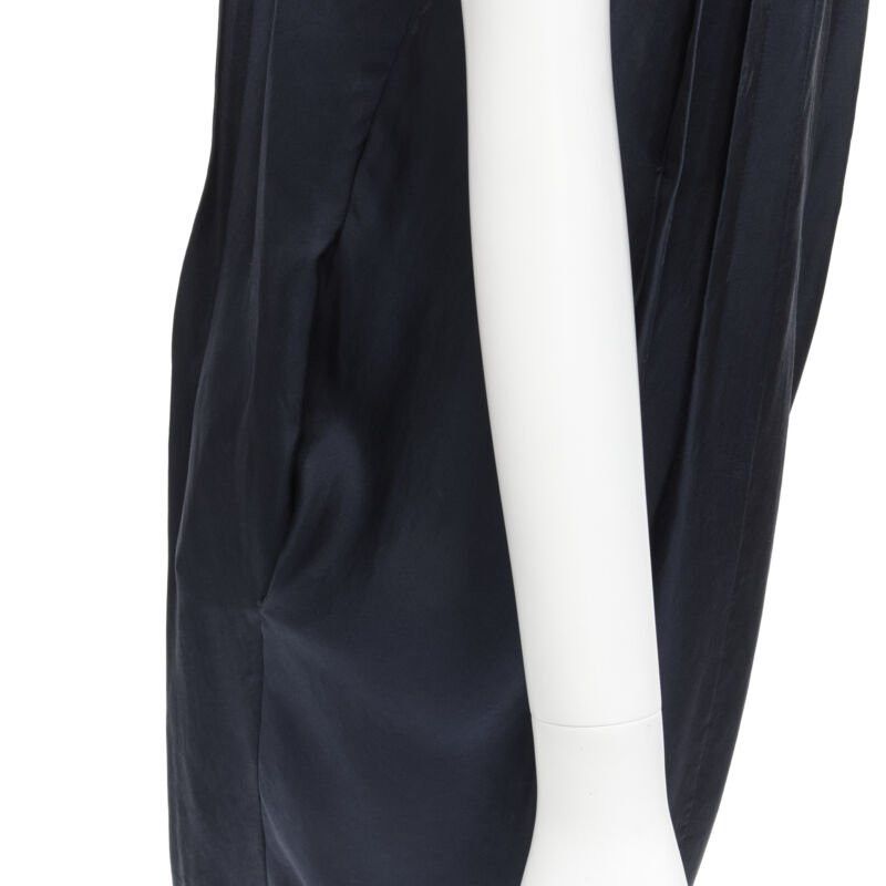 Marni MARNI navy blue 100% silk ruffle neckline short sleeve silk dress IT38 XS Size XS / US 0-2 / IT 36-38 - 9 Thumbnail