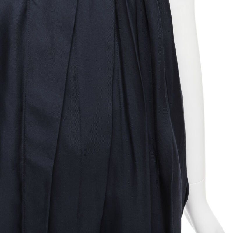 Marni MARNI navy blue 100% silk ruffle neckline short sleeve silk dress IT38 XS Size XS / US 0-2 / IT 36-38 - 10 Thumbnail