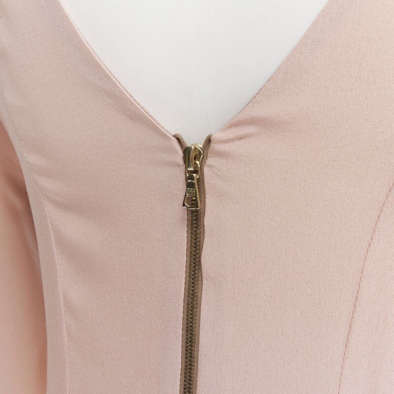 Marni MARNI 100% silk light pink gathered asymmetric draped short sleeve dress IT38 XS Size XS / US 0-2 / IT 36-38 - 9 Thumbnail