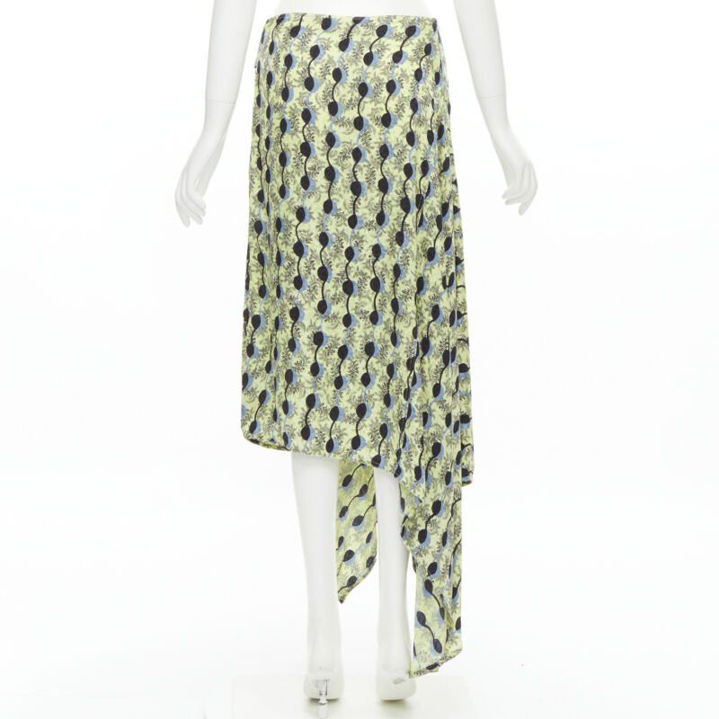 Marni MARNI yellow paisley blue black geometric print belted wrap skirt IT40 S Size 27" / US 4 / IT 40 - 5 Thumbnail