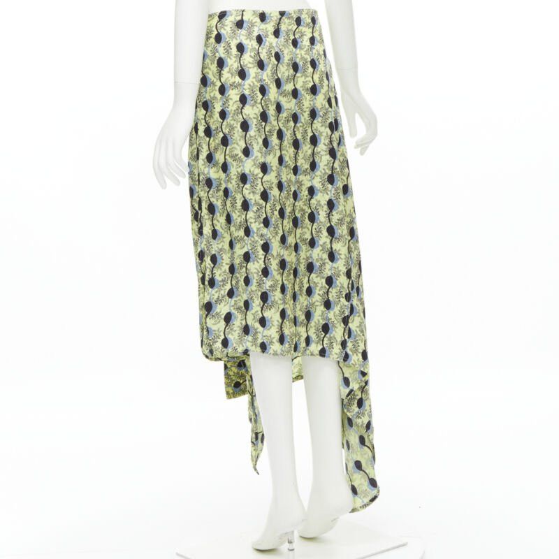 Marni MARNI yellow paisley blue black geometric print belted wrap skirt IT40 S Size 27" / US 4 / IT 40 - 6 Thumbnail