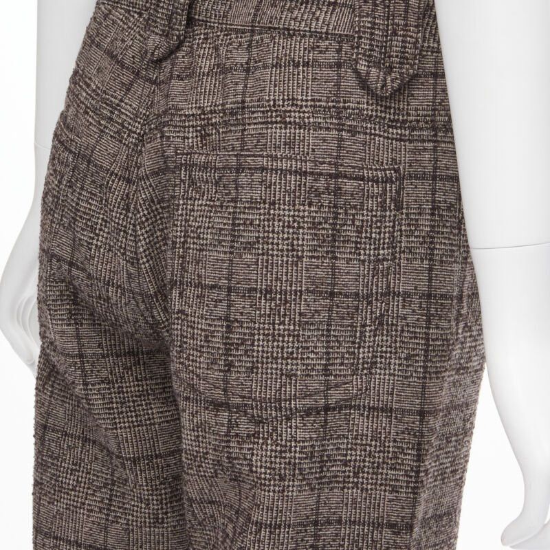 Marc Jacobs MARC JACOBS brown check tweed boucle wide leg cropped pants US2 XS Size 26" / US 2 / IT 38 - 7 Thumbnail