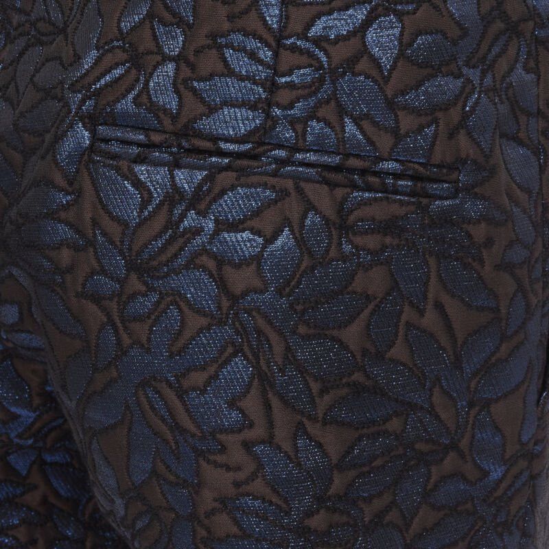 Marni MARNI metallic blue brown floral jacquard wide leg trousers pants IT42 M Size 28" / US 6 / IT 42 - 7 Thumbnail
