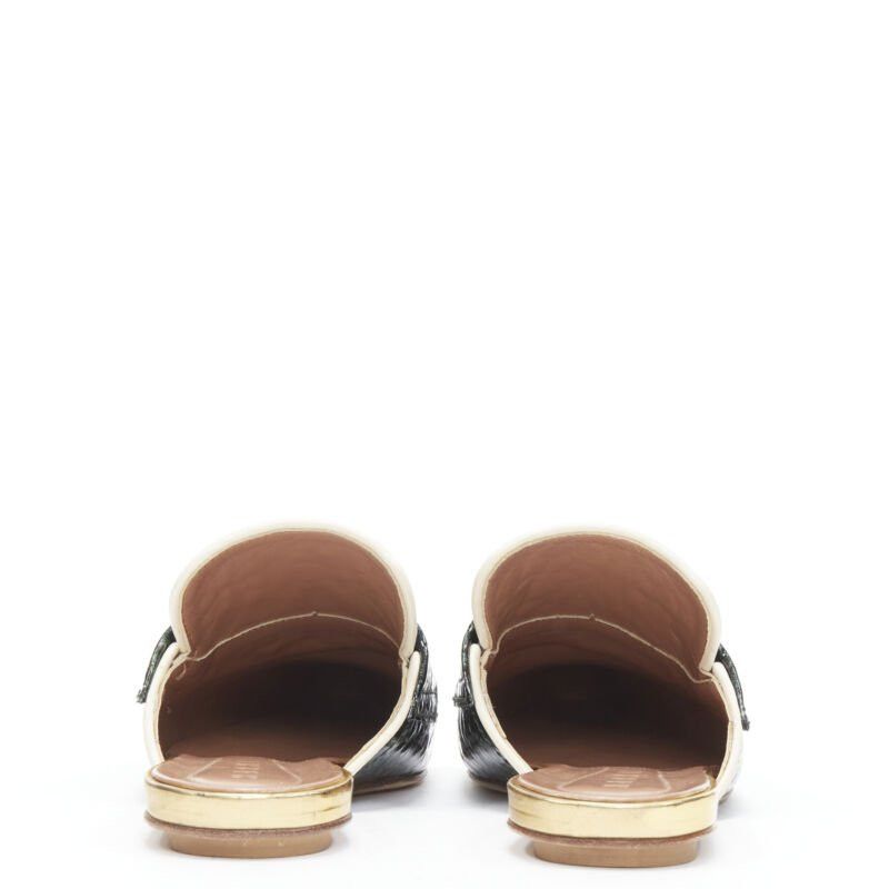 Marni MARNI green crinkled patent point toe slip on mule flats loafer EU37.5 Size US 7.5 / IT 37.5 - 5 Thumbnail