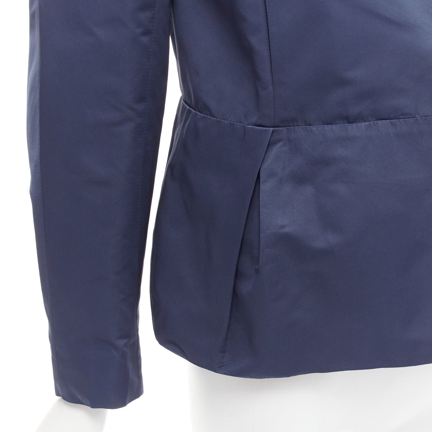 Marni MARNI blue satin structural puff shoulder peplum minimal cropped jacket IT42 M Size M / US 6-8 / IT 42-44 - 7 Thumbnail
