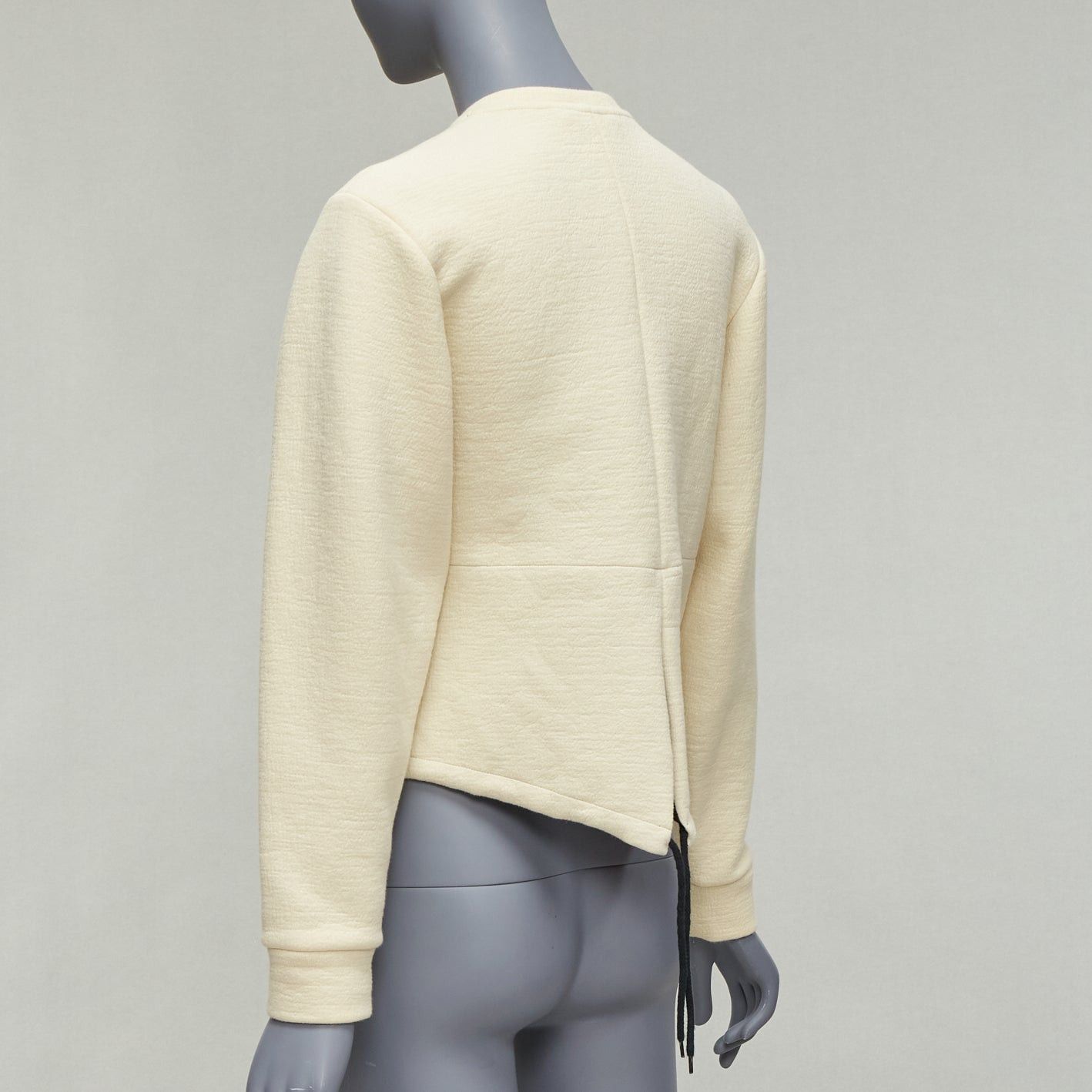 Marni MARNI cream cotton leather zip pull cropped bomber jacket IT36 XXS Size XS / US 0-2 / IT 36-38 - 7 Thumbnail