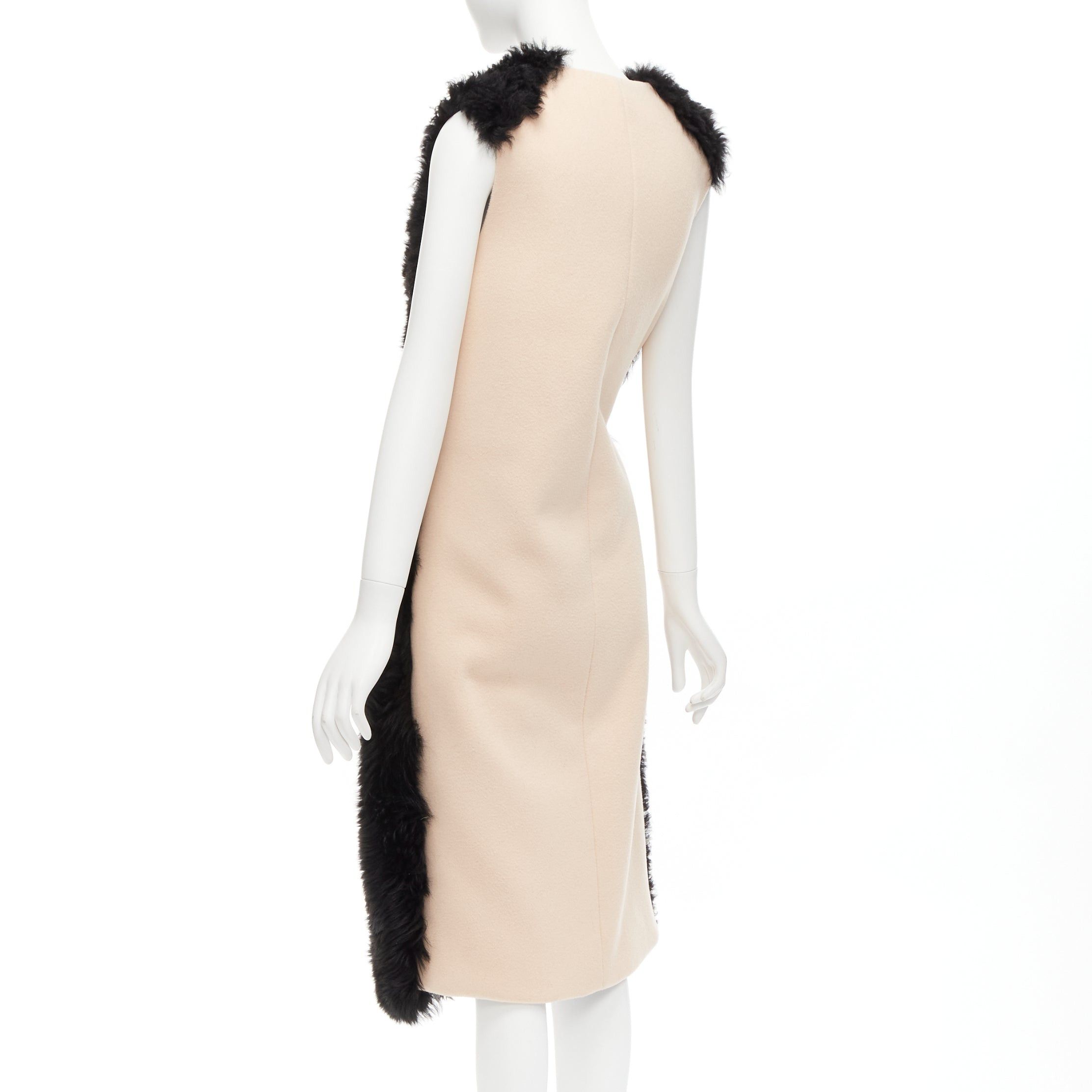Marni MARNI black lamb shearling fur blue leather belted belt IT38 XS Size XS / US 0-2 / IT 36-38 - 5 Thumbnail