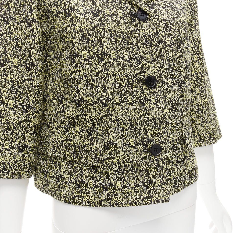 Marni MARNI 2014 yellow speckle jacquard cotton blend cropped jacket IT38 XS Size XS / US 0-2 / IT 36-38 - 8 Thumbnail