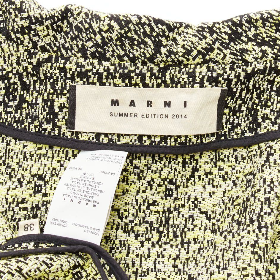 Marni MARNI 2014 yellow speckle jacquard cotton blend cropped jacket IT38 XS Size XS / US 0-2 / IT 36-38 - 9 Thumbnail