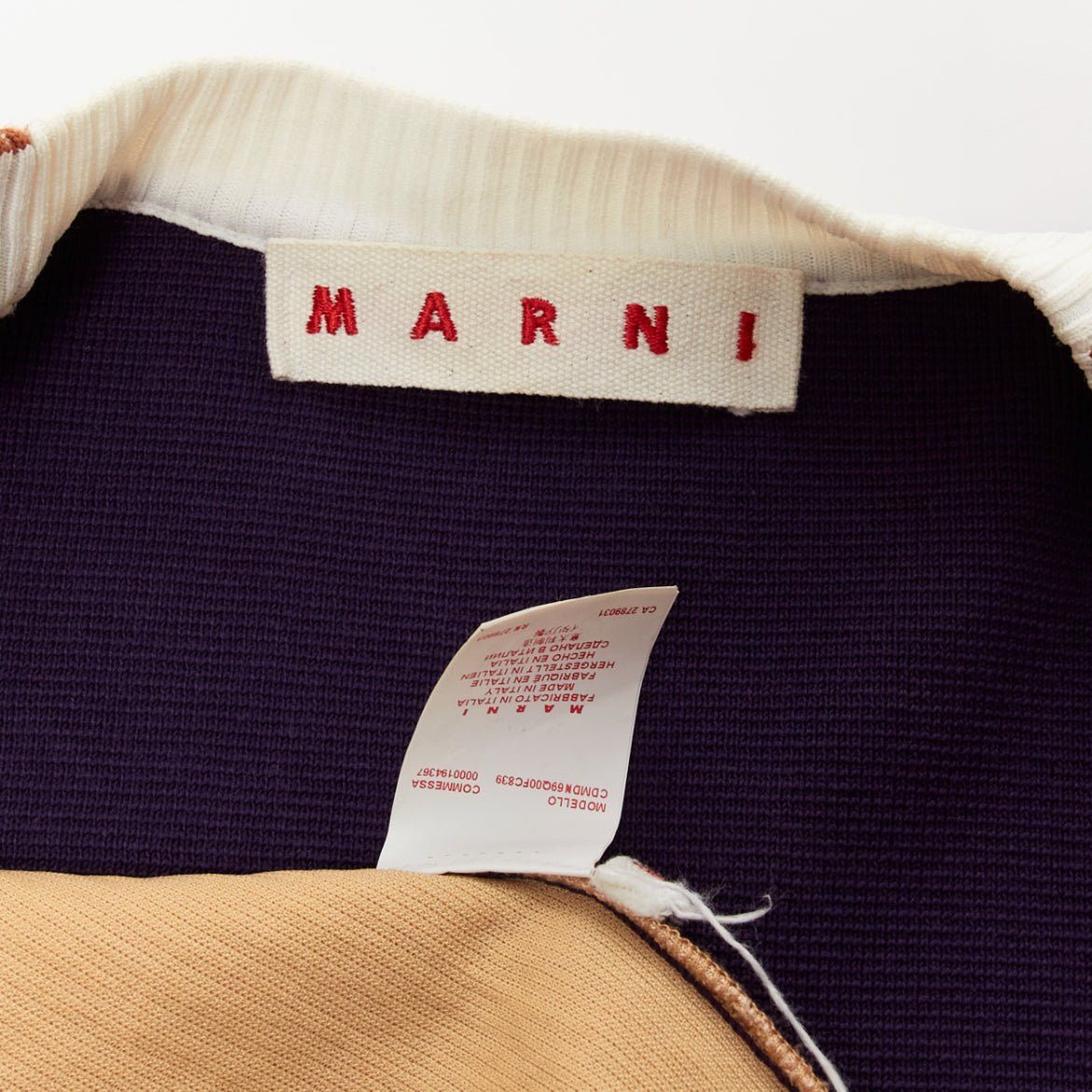 Marni MARNI beige purple colorblocked mixed material cardigan sweater IT40 S Size S / US 4 / IT 40 - 8 Thumbnail