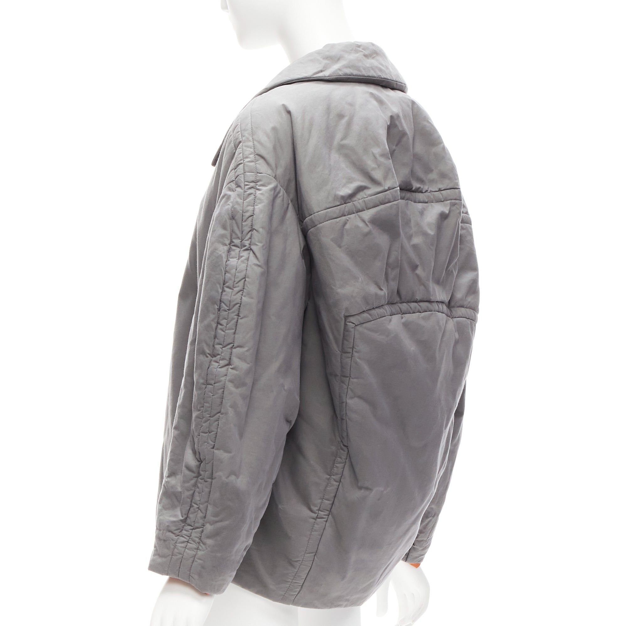 Marni MARNI grey washed cotton brown lined padded cocoon MA1 jacket IT36 XS Size XS / US 0-2 / IT 36-38 - 6 Thumbnail