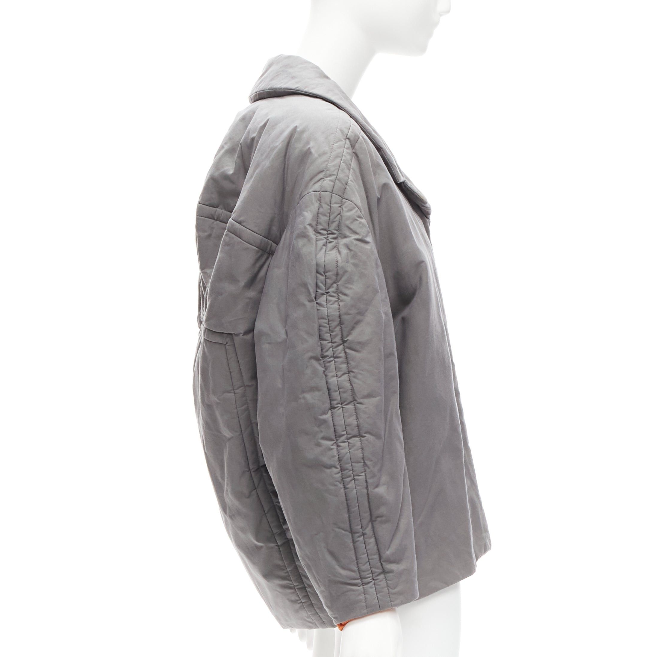 Marni MARNI grey washed cotton brown lined padded cocoon MA1 jacket IT36 XS Size XS / US 0-2 / IT 36-38 - 5 Thumbnail