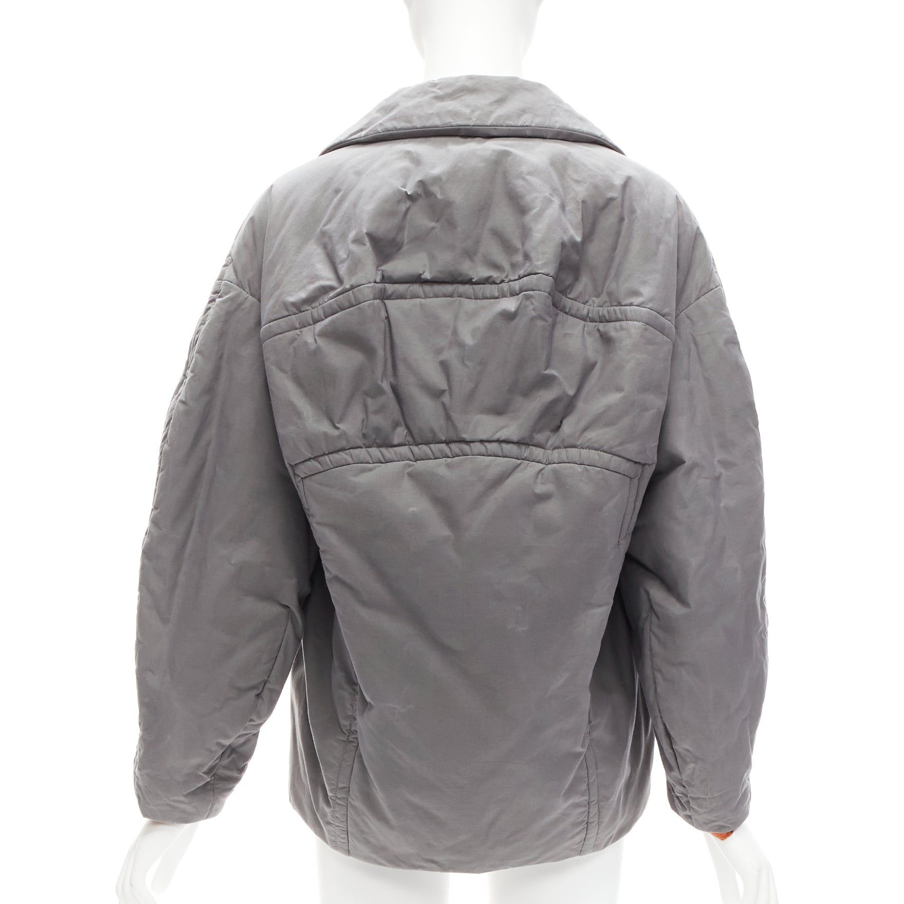 Marni MARNI grey washed cotton brown lined padded cocoon MA1 jacket IT36 XS Size XS / US 0-2 / IT 36-38 - 2 Thumbnail